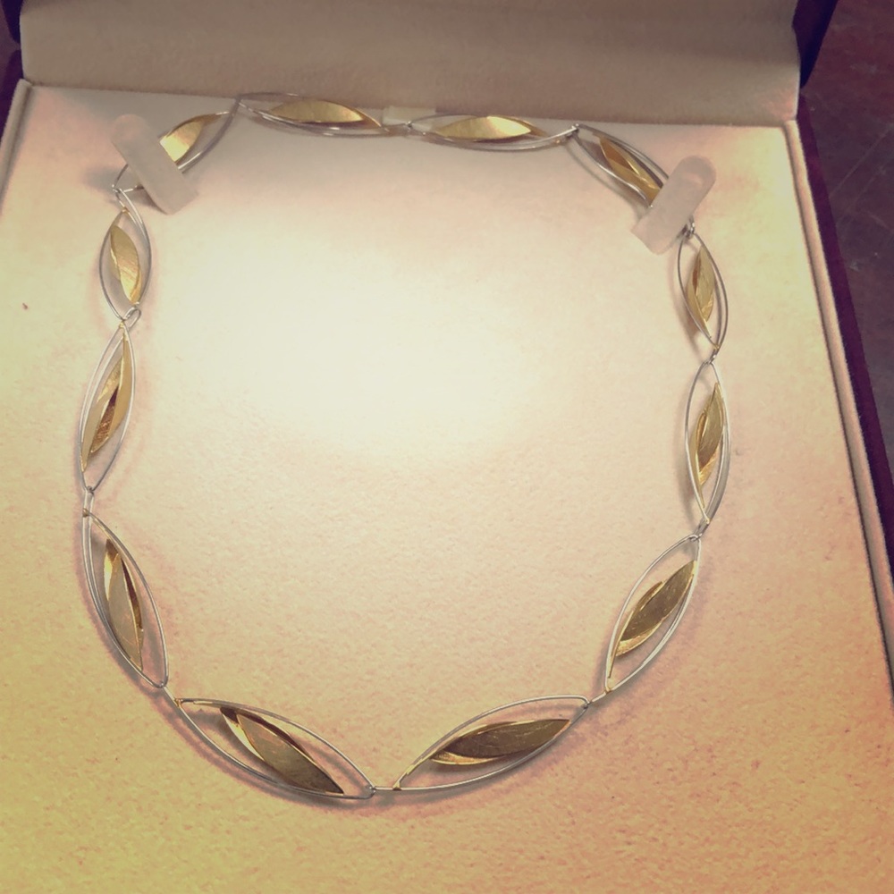 16 inch link necklace platinum 18k